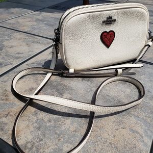 COACH chalk white pebbled leather crossbody
